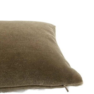 12" x 20" S. Harris Melrose Mohair Velvet in Linen Lumbar Pillow Cover - Rectangle Brown Accent Cushion Case