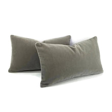 Load image into Gallery viewer, 12&quot; x 20&quot; Solid Gray Mohair Lumbar Pillow Cover
