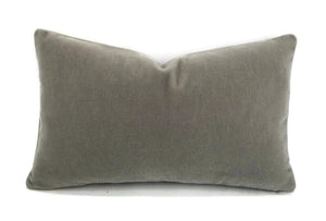 12" x 20" Solid Gray Mohair Lumbar Pillow Cover