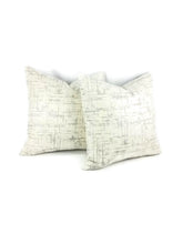 Load image into Gallery viewer, Ronnie Gold Metallic Silver on Cream Abstract Pillow Cover
