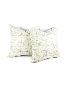 Ronnie Gold Metallic Silver on Cream Abstract Pillow Cover