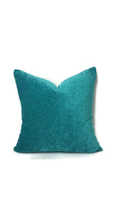 Solid Turquoise Thin Chenille Pillow Cover