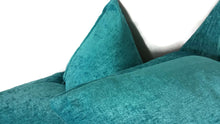 Load image into Gallery viewer, Solid Turquoise Thin Chenille Pillow Cover
