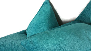 Solid Turquoise Thin Chenille Pillow Cover