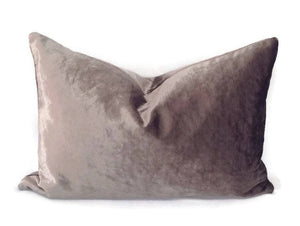 12.5" x 18" JF Fabric Sunset - Pewter Velvet Lumbar Pillow Cover