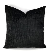 Load image into Gallery viewer, Silky Black Velvet Small Squares Pattern Infused Pillow Cover
