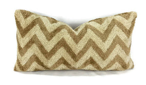 12" x 25.5" Donghia Zigzag in the color Ginger Lumbar Pillow Cover