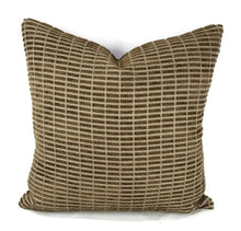 Load image into Gallery viewer, Chella Textiles Click Track in the color Ash and Bark Pillow Cover
