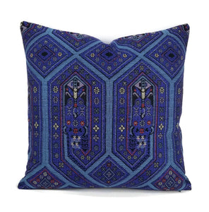 Beacon Hill Niu Fret in the color Lapis Pillow Cover