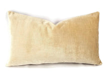 Load image into Gallery viewer, 11.5&quot; x 20&quot; Cream Velvet Lumbar Pillow Cover
