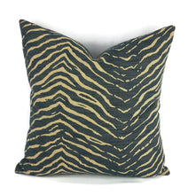 Load image into Gallery viewer, Navy and Tan Woven Textured Pillow Cover
