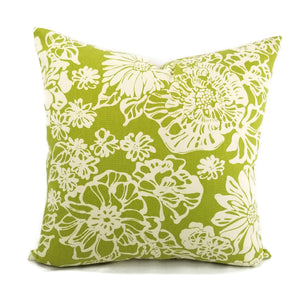 Biko Leaf Green and White Cotton Pillow Cover