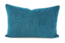 Load image into Gallery viewer, 15&quot; x 23&quot; Kravet Solid Teal Chenille Large Lumbar Pillow Cover
