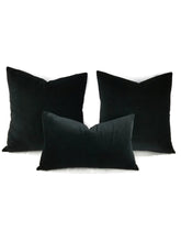 Load image into Gallery viewer, Solid Black Short Hair Velvet Pillow Cover - 20&quot; x 20&quot; Black Velvet Throw Pillow Cover
