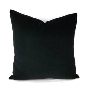 Solid Black Short Hair Velvet Pillow Cover - 20" x 20" Black Velvet Throw Pillow Cover