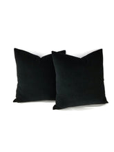 Load image into Gallery viewer, Solid Black Short Hair Velvet Pillow Cover - 20&quot; x 20&quot; Black Velvet Throw Pillow Cover
