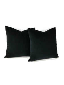 Solid Black Short Hair Velvet Pillow Cover - 20" x 20" Black Velvet Throw Pillow Cover